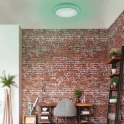 LED Deckenleuchte, rund, weiß, Sternenhimmeloptik, Ø 60cm, dimmbar