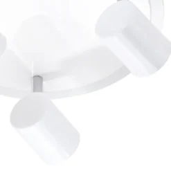 LED-Deckenleuchte, rund, weiß, 3 verstellbare Leuchtköpfe, warmweiß, modern