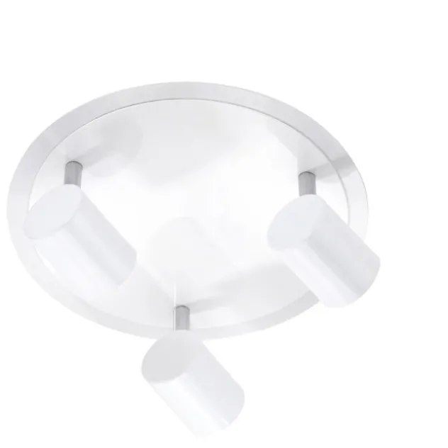LED-Deckenleuchte, rund, weiß, 3 verstellbare Leuchtköpfe, warmweiß, modern