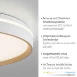 LED Deckenleuchte sandfarben, warmweiß - kaltweiß dimmbar