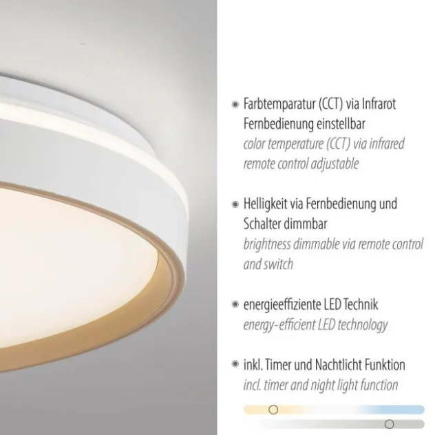 LED Deckenleuchte sandfarben, warmweiß - kaltweiß dimmbar