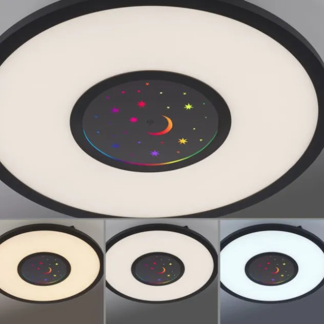 LED Deckenleuchte schwarz CCT RGB Fernbedienung dimmbar Memoryfunktion