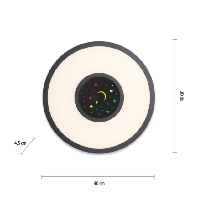 LED Deckenleuchte schwarz CCT RGB Fernbedienung dimmbar Memoryfunktion