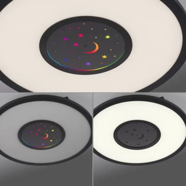 LED Deckenleuchte schwarz CCT RGB Fernbedienung dimmbar Memoryfunktion
