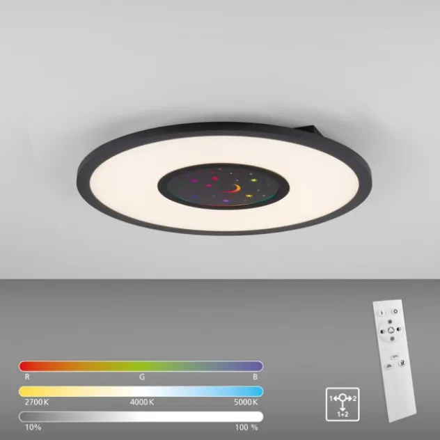 LED Deckenleuchte schwarz CCT RGB Fernbedienung dimmbar Memoryfunktion