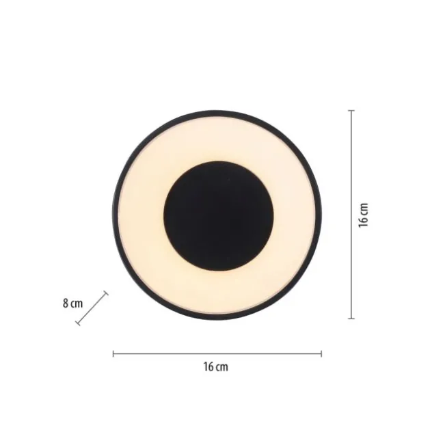 LED Deckenleuchte schwarz D=16cm dimmbar SymplyDim Spot