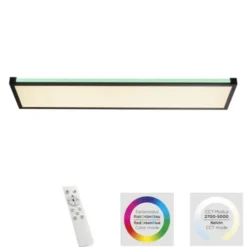 LED Deckenleuchte, schwarz, dimmbar, Fernbedienung, Memory