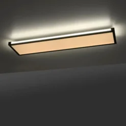 LED Deckenleuchte, schwarz, dimmbar, Fernbedienung, Memory