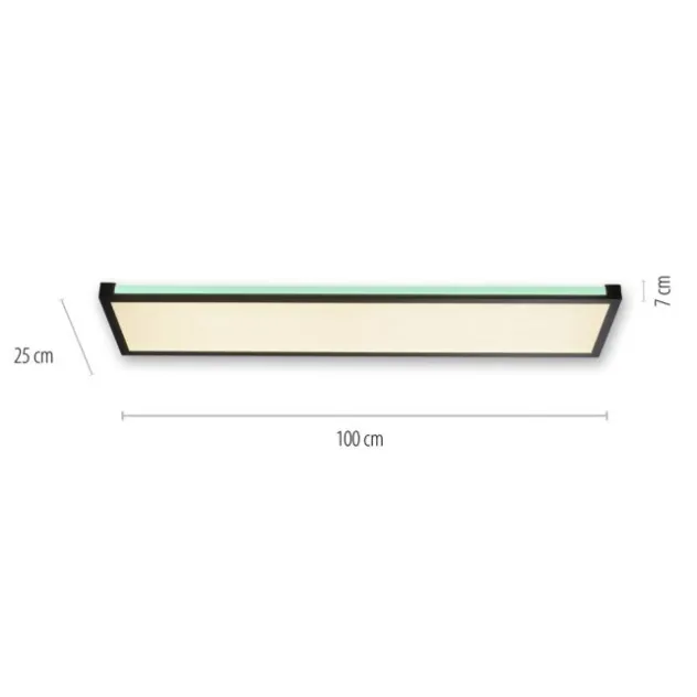 LED Deckenleuchte, schwarz, dimmbar, Fernbedienung, Memory