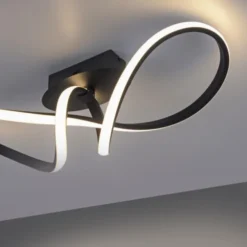 LED-Deckenleuchte, schwarz, dimmbar, IP20, Innenleuchte