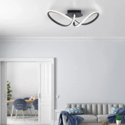 LED-Deckenleuchte, schwarz, dimmbar, IP20, Innenleuchte