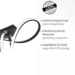 LED-Deckenleuchte, schwarz, dimmbar, IP20, Innenleuchte