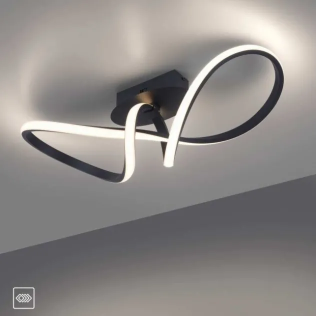 LED-Deckenleuchte, schwarz, dimmbar, IP20, Innenleuchte
