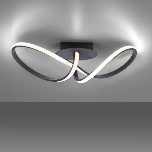 LED-Deckenleuchte, schwarz, dimmbar, IP20, Innenleuchte