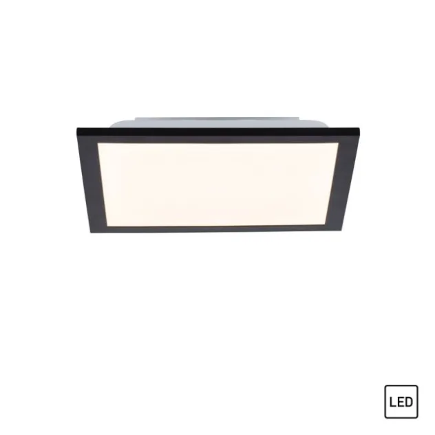 LED-Deckenleuchte, schwarz, eckig, flach, Innenleuchte