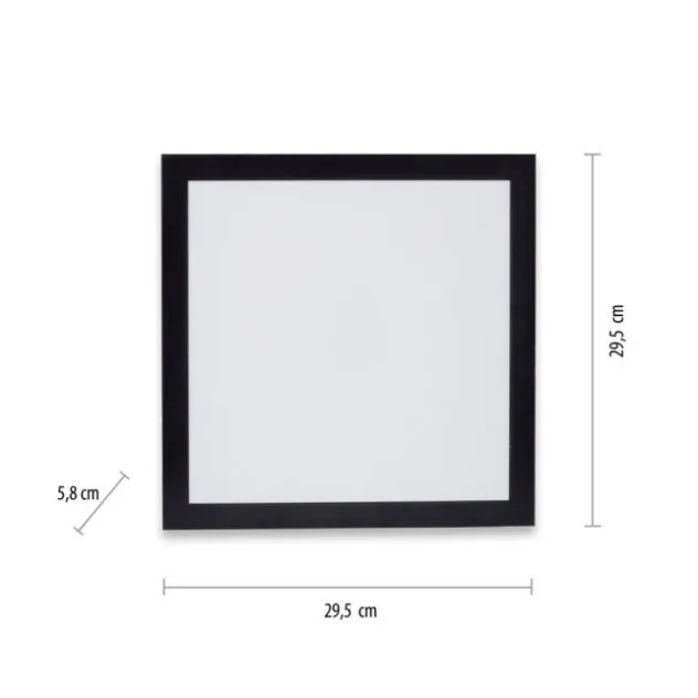 LED-Deckenleuchte, schwarz, eckig, flach, Innenleuchte