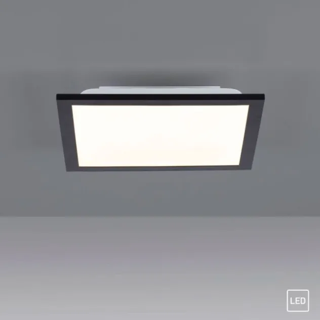 LED-Deckenleuchte, schwarz, eckig, flach, Innenleuchte