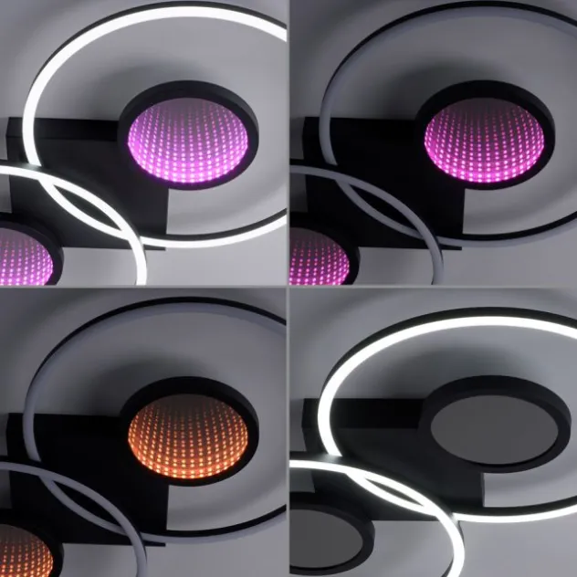 LED Deckenleuchte schwarz Effekte RGB Rainbow CCT dimmbar Fernbedienung