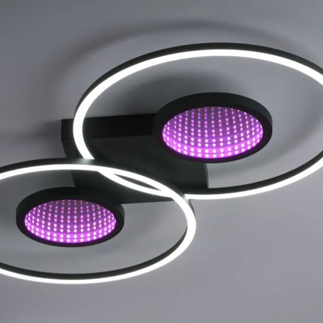 LED Deckenleuchte schwarz Effekte RGB Rainbow CCT dimmbar Fernbedienung