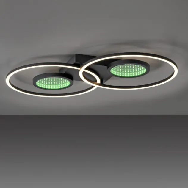 LED Deckenleuchte schwarz Effekte RGB Rainbow CCT dimmbar Fernbedienung