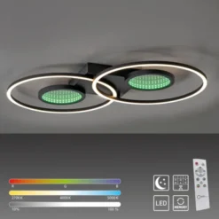 LED Deckenleuchte schwarz Effekte RGB Rainbow CCT dimmbar Fernbedienung