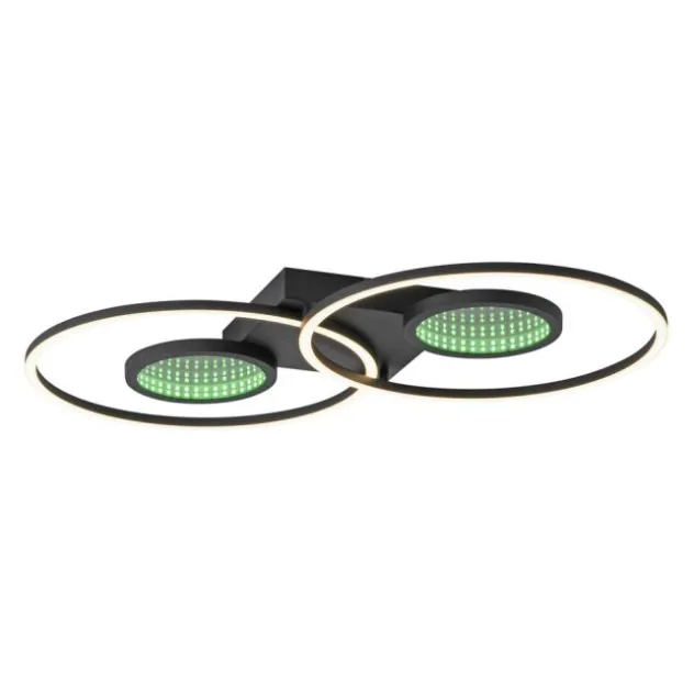 LED Deckenleuchte schwarz Effekte RGB Rainbow CCT dimmbar Fernbedienung