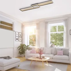 LED Deckenleuchte, schwarz-gold, modernes Design, dimmbar, Fernbedienung