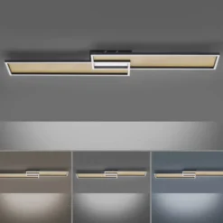 LED Deckenleuchte, schwarz-gold, modernes Design, dimmbar, Fernbedienung