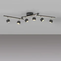 LED Deckenleuchte schwarz JARIK 6-flammig, getrennt schaltbar, schwenkbar