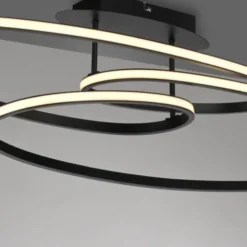 LED Deckenleuchte schwarz Leuchtringe Esszimmer Wohnraumleuchte