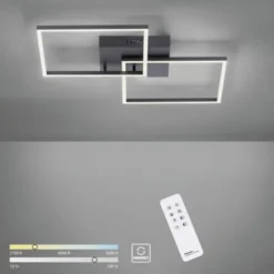 LED Deckenleuchte, schwarz, Lichtfarbensteuerung, Fernbedienung, dimmbar