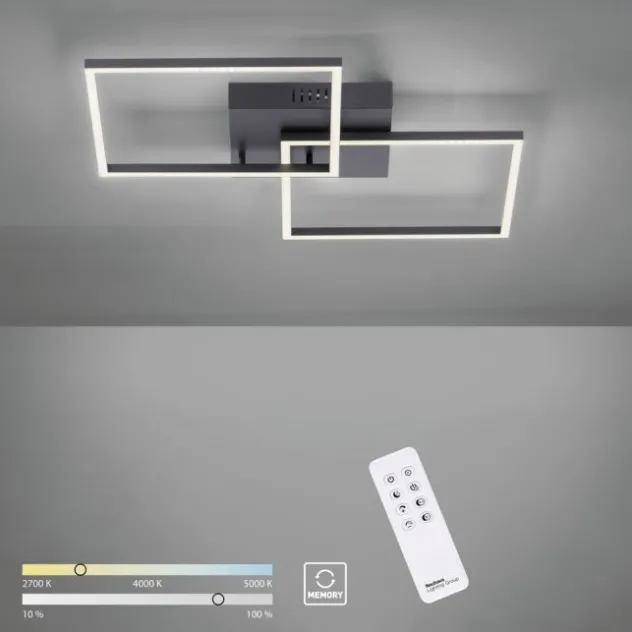 LED Deckenleuchte, schwarz, Lichtfarbensteuerung, Fernbedienung, dimmbar
