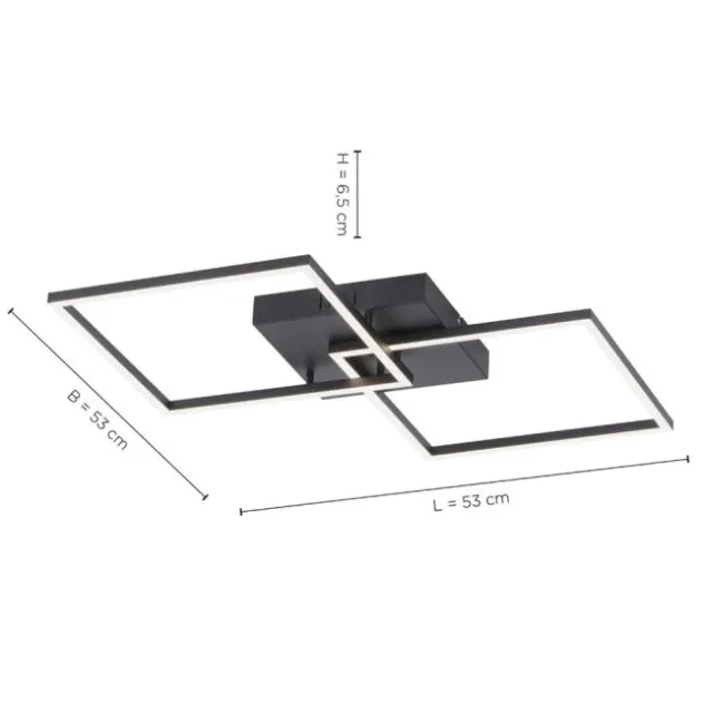 LED Deckenleuchte, schwarz, Lichtfarbensteuerung, Fernbedienung, dimmbar