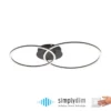 LED Deckenleuchte, schwarz, modern, zwei Leuchtringe, dimmbar, schwenkbar