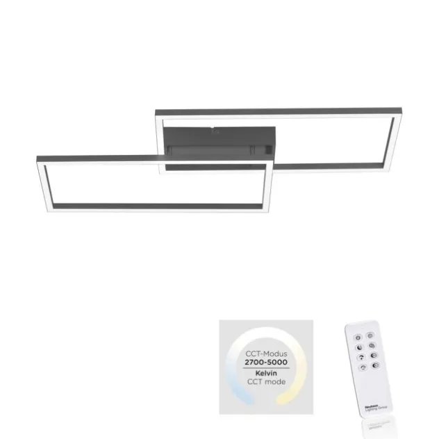 LED Deckenleuchte, schwarz, modern, Farbsteuerung, dimmbar, Fernbedienung