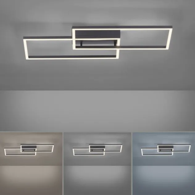 LED Deckenleuchte, schwarz, modern, Farbsteuerung, dimmbar, Fernbedienung