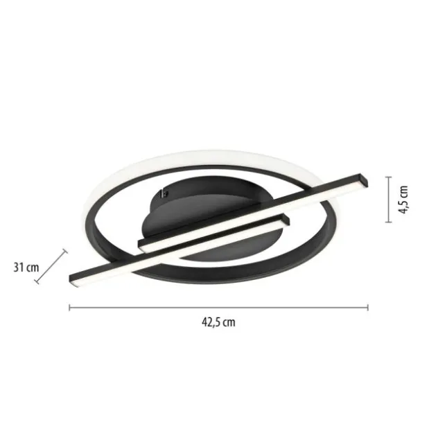 LED Deckenleuchte schwarz modernes Design SimplyDim Memoryfunktion