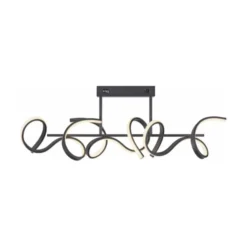 LED Deckenleuchte, schwarz, modern, geschwungenes Design, Dimmfunktion