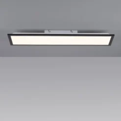 LED Deckenleuchte schwarz rechteckig 80x25cm flach warmweiß energiesparend