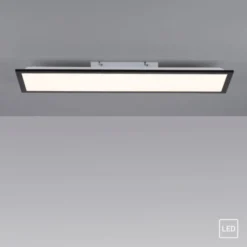 LED Deckenleuchte schwarz rechteckig 80x25cm flach warmweiß energiesparend