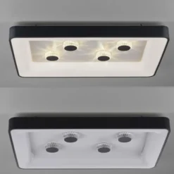 LED Deckenleuchte schwarz rechteckig Kristalleffekte dimmbar steuerbar CCT