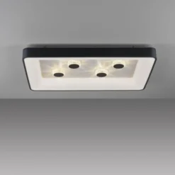 LED Deckenleuchte schwarz rechteckig Kristalleffekte dimmbar steuerbar CCT