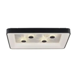 LED Deckenleuchte schwarz rechteckig Kristalleffekte dimmbar steuerbar CCT