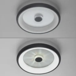 LED Deckenleuchte schwarz rund Kristalleffekte dimmbar CCT