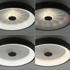 LED Deckenleuchte schwarz rund Kristalleffekte dimmbar CCT