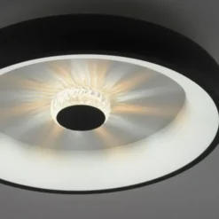 LED Deckenleuchte schwarz rund Kristalleffekte dimmbar CCT