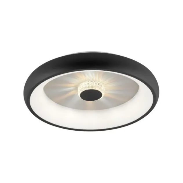 LED Deckenleuchte schwarz rund Kristalleffekte dimmbar CCT