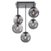 LED Deckenleuchte, schwarz, schlicht, zeitlos, 5 flammige Deckenlampe