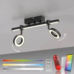 LED Deckenleuchte schwarz Smarthome dimmbar Fernbedienung App