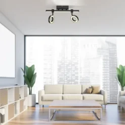 LED Deckenleuchte schwarz Smarthome dimmbar Fernbedienung App